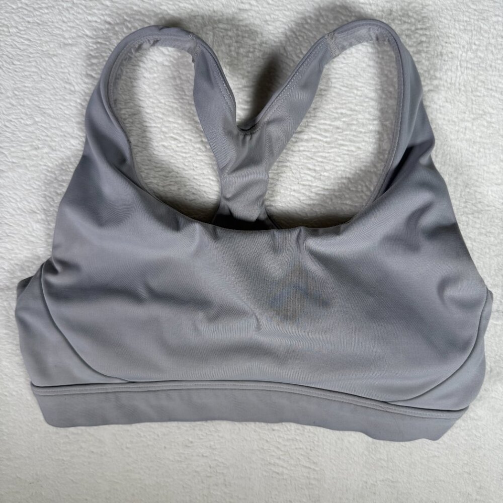 Athleta Women's Size S Solid Lilac Racerback Sports Bra Gray/Lilac No Padding